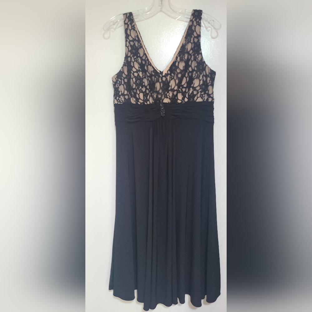 Jessica Howard Evening Dress Size 14 Black Empire Waist